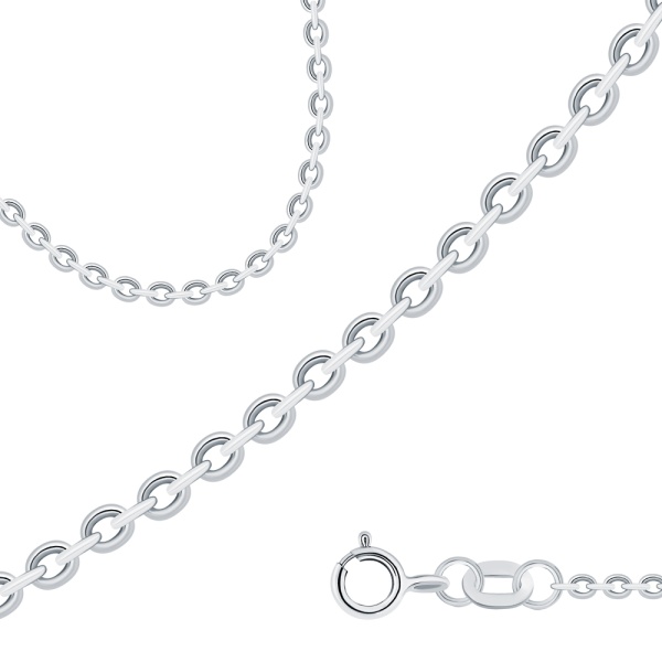 Цепь из белого золота 585, плетение «Якорь»